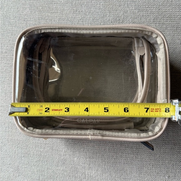 Calpak Beige Clear Cosmetic Case with Gold Hardware and Top Handle - Picture 12 of 13